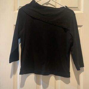 Only Black Asymmetrical Blouse with 3/4 Sleeves
